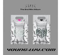 STAYC - STAYC [ YOUNG-LUV.COM ] 2nd Mini Album ( LUV Ver. ) ( CD+Photo Book+Folding Poster(On pack)+Wide Polaroid Photo+Photo Card+Stayc Official Fragrance Card+Lettering Tattoo Sticker+AR Photo Card )