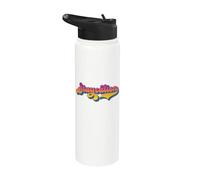 Staycation | Fun Retro Rainbow Letters Stainless Steel Insulated Water Bottle