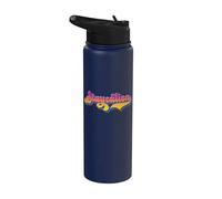 Staycation | Fun Retro Rainbow Letters Stainless Steel Insulated Water Bottle