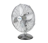 STAYCOOL 12in / 30cm Chrome Metal Desk Fan / 3 Speed Settings / 90 Degree Oscillation/Adjustable Vertical Tilt / 45w / Mesh Safety Grill/Quiet Motor/Low Noise/Table Fan / F1026CH / Chrome