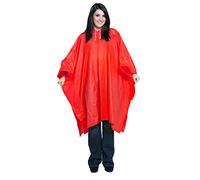 StayDry Waterproof PVC Adult Rain Poncho with Hood - Red