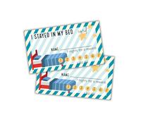 Stayed In My Bed Punch Card in Blue 50 Pack - Reward Cards for Bedtime Routine, Motivation & Daily Positive Reinforcement 2x3.5” Blue Star Design