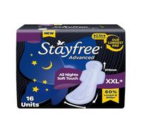 Stayfree Advanced XXL+ | 16 Pads | Ultra Comfort Sanitary Pads for Women | Odour Control | Absorbs 2x More with Wider Back | Helps Prevent Rashes | Ultra Thin Pads |