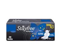 Stayfree Advanced XXL All Night Sanitary Pads For Women | 28 Pads | Soft Cover | 2x Coverage for All Round Protection | Helps Prevent Rashes & Skin Irritation