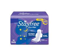 Stayfree Dry Max All Night Sanitary Pads XXL (Pack of 14)