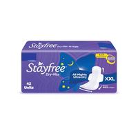 Stayfree Sanitary Pads, 42 count - Dry Max All Night XL Dry Cover with Wings, Extra Heavy Absorbency for Night or Heavy Flow