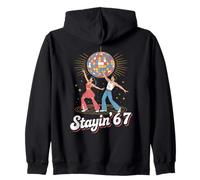 Stayin 67 Retro Disco Vibes Seventies Dance Floor Zip Hoodie
