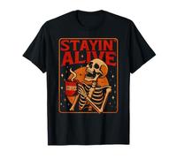 Stayin Alive Coffee Skeleton Humor T-Shirt