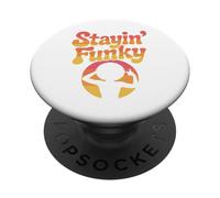 Stayin’ Funky Retro Sunset Groove Vibes Design PopSockets Adhesive PopGrip
