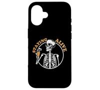 Staying Alive Skeleton Drink Coffee Baristas Coffee Lover Case for iPhone 16