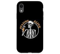 Staying Alive Skeleton Drink Coffee Baristas Coffee Lover Case for iPhone XR