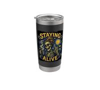 Staying Alive Skeleton Drink Coffee Van Gogh Staying Alive Stainless Steel Insulated Tumbler