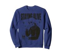 Staying Alive Skeleton Drinking Coffee Sweatshirt
