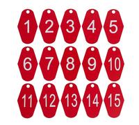 StayMax ABS Plastic Motel Hotel Room Number Tag (1-25, Red)
