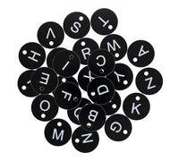 StayMax Plastic 26 English Letter A-Z Alphabet Engraved Tags Key Tags Number Tags, Black, 1.18 inch