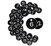 StayMax Plastic ID Number Tags Engraved Tags Key Tags Without Key Rings (Black, 501-1000)
