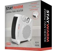 STAYWARM 2000w Fan Heater, Upright & Flatbed, 2 Heat Settings & Cool Blow [EEK: A]