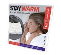 STAYWARM Single Size Superior Electric Underblanket with Detachable Controller, 60w, 150 x 70cm, White