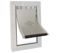 Staywell Dog Door 600 Aluminum White, 29.8X20.1Cm, Two Ways For Small Dogs
