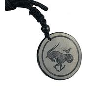 STAZA Energy Harmony Shungite 12 Zodiac Pendant Necklace - Chakra Balance - Handcrafted Constellations Jewelry - Healing Crystal Protection Necklace - Quantum Pendant (Leo)(Capricorn)