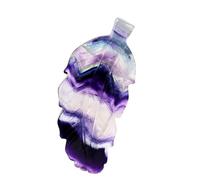 STAZA Natural Fluorite Leaf Decorative Crystal - Handcrafted Purple and Green Leaf Shaped Fluorite Stone for Home Decor, Healing Crystal, Unique Gift