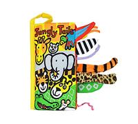 StaZamor Cartoon Stereo Animal Tails Cloth Book for Baby, Children Interactive Early Educational Toy, Jungle Tail Fabric Book for Bed Decoration, Sensory Development