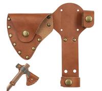 StaZamor Hatchet Sheath Leather Axe Sheath Waist Mounted Axe Head Cover with Snap Button Protective Hatchet Holder for Camping Woodworking and Outdoor Tools