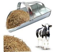StaZamor Heavy Duty Thickened Metal Feed Scoop with Ergonomic Handle, Multifunctional Grain Scoop for Livestock, Horse, Poultry Feeding Supplies, Reusable