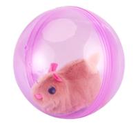 StaZamor Interactive Electronic Plush Hamster Ball Toy, Auto-Sensing Movement Rolling Ball for Cat Dog, Funny Pet Alive Toy, Style 1
