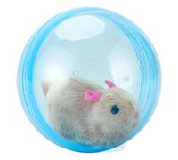 StaZamor Interactive Electronic Plush Hamster Ball Toy, Auto-Sensing Movement Rolling Ball for Cat Dog, Funny Pet Alive Toy, Blue