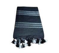 STB-SILK TEXTILES BHAGALPUR Women's Linen Slub Saree With Plain Zari Border Running Blouse Piece, Black, One Size