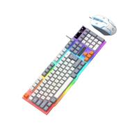 STBQHG Gaming Keyboard and Combo LED Backlit 104 Key Keyboard Mechanical Feel USB Corded Keyboard for PC Laptop