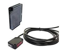 STBTECH E3Z-R61 Light Barrier Sensor Interior Wall Mounting NPN (NO or NC Switchable) Reflective Light Barrier Mirror Reflection Closing Switch with 2 m Cable, Reflector Plate, 3 m Induction Distance