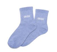 STC Blue glitter socks with the words "UNIQUE", 36-42