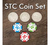 STC Coin Set Magic Tricks Coin Change Penetrate Magic Close up Illusions Gimmick Props Multiplying Silver Coins to Chip Magic
