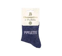 STC Glitter socks pipelette blue, Multicolored, M