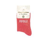 STC Novelty Word Coloured Glitter Socks - Fofolle, Salmon Pink, Size 3-8