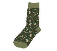 STC Pair of Passion Hunting Patterned Socks Size 6-11, khaki, 42