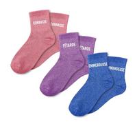 STC Sequin Trio Socks Set, Multi-Colour, Medium, multicoloured, M