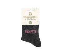 STC Sequined socks black bichettes, Multicolored, M