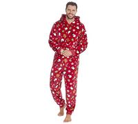 STC Stores Adults Unisex/Mens/Ladies Christmas Fleece Onesie (Red, M/L)