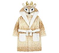 STC Stores Childrens/Girls Reindeer/Deer Fleece Christmas Dressing Gown ~ 2-13 Years (13 Years)
