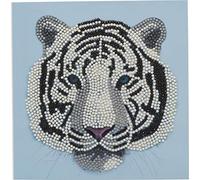 STC Stores/Craft Buddy DIY Crystal Diamond Painting Birthday Greeting Card Kit (White Tiger Head - 18cm x 18cm)