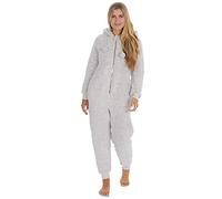 STC Stores Ladies Warm Winter Plain Borg Fleece Onezee/Onesie ~ S-XL (Grey, L/XL)
