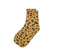 STC Women's Yellow Leopard Print One Size Sequin Socks, 1 Pair