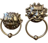 STCCNB 3D Labyrinth Front Door Knocker, Barn Shed Doors, Antique Bronze Handle Knobs, Whimsical Door Sculpture for Outdoor, Wall Hangings Statue for Housewarming Gift, Copper