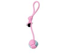 STCCNB Pet Cotton Rope Dog Toy Set, Durable Teething Chew Toys for Dogs & Cats, Boredom Relief Pet Supplies，pink and blue：Handheld hang ball 30cm