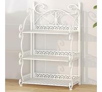 STCERY Narrow Storage Cabinet Organizer, 3/4/5 Tier Metal Book Shelf, Portable Home Office Bookcase Shelf No Assembly Folding, for Bedroom, Living Room and Home Office(White,65cm/25.6in)