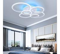 STCH Ceiling Lights Modern, Led Ceiling Light Round 80W, Flush Chandelier Light Dimmable 3000-6500K, Lamps with Remote, Chandelier Lighting for Bedroom Living Room Kitchen Hallway
