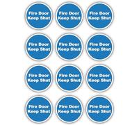 Stcky 12 x Fire Door Safety Signs [BS-5499 Compliant]- Fire Door Keep Shut Stickers Adherent Vinyl Stickers (80mm x 80mm)